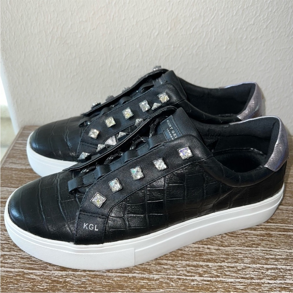 Kurt Geiger Black Sneakers with Crystal Details